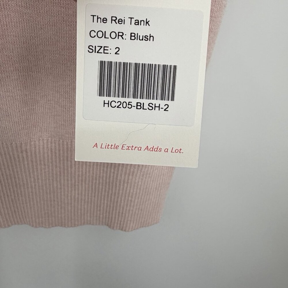 Kilte Collection The Rei Tank in Blush Cotton-Cashmere sz 2 M Medium V-Neck Top - Picture 3 of 6
